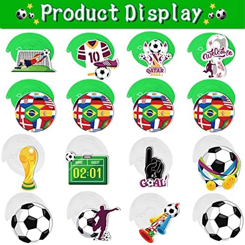 HOWAF World Cup 2022 Decorations, 30 World Cup Football 2022 Hanging Swirls World Cup Football Foil Ceiling Swirls Streamers World Cup Flags Trophy for World Cup Football Party Decorations