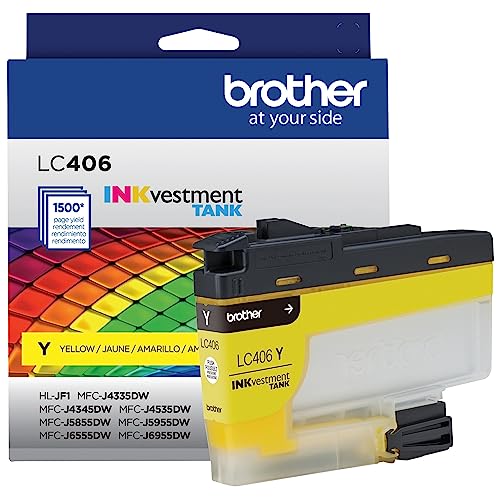 Image of Brother Genuine LC406Y Standard Yield Yellow INKvestment Tank Ink Cartridge