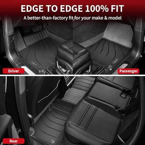 Image of LASFIT Floor Mats for Porsche Cayenne 2019-2026, Black | 3D Custom Fit TPE All Weather Floor Liners, Full Coverage Secure-Fit Car Mats, Easy to Clean, Tool-Free Install