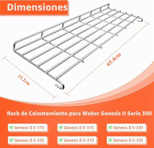 Rejilla Weber Genesis II E-310 E-315 E-330 GFTIME 66044 acero inoxidable 3