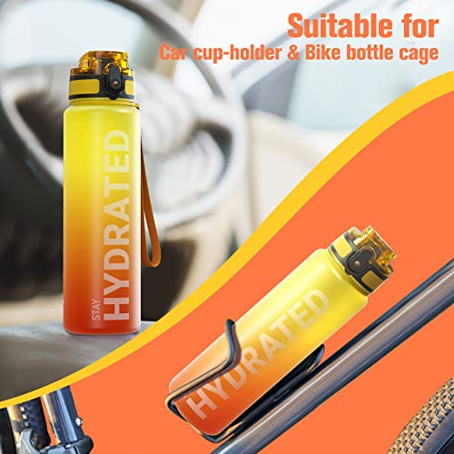 Image of Sahara Sailor Water Bottles, 25oz Motivational Sports Water Bottle with Time Marker - Times to Drink - Tritan, BPA Free, Wide Mouth Leakproof, Fast Flow Technology with Clean Brush (1 Pack)