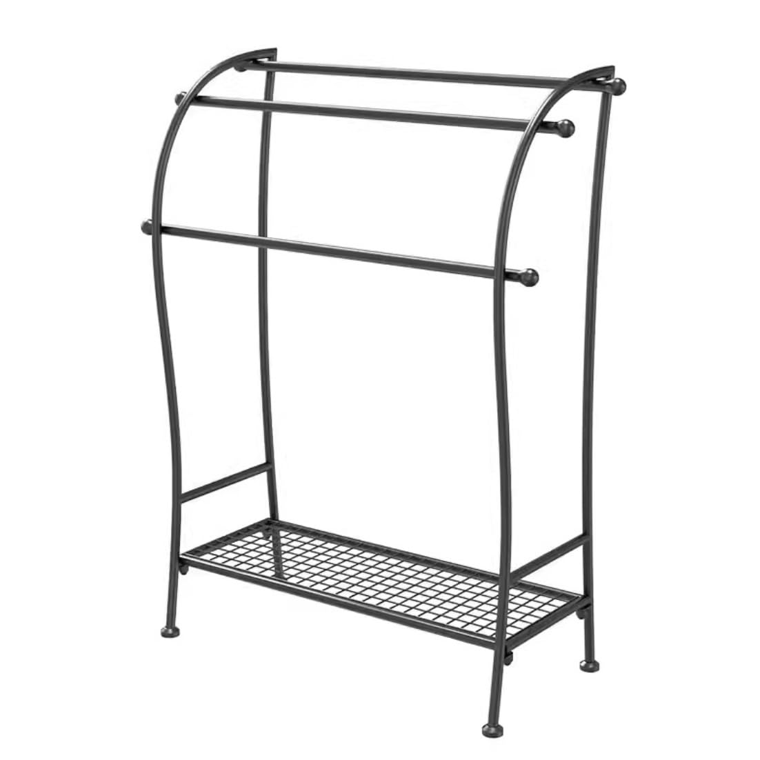 Dkrahrjj Black Free-Standing Towel Rack Towel Rail Iron 3 Tier Towel Stand With Shelf Towel Holder For Bathroom/Black/65 * 28 * 85Cm