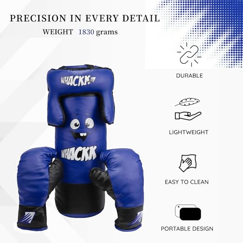 Image of WHACKK Junior Boxing Kit Blue | Boxing Set for Kids & Beginners | Lightweight Training Kit for Home Practice, Fitness & Self-Defence, Boys & Girls