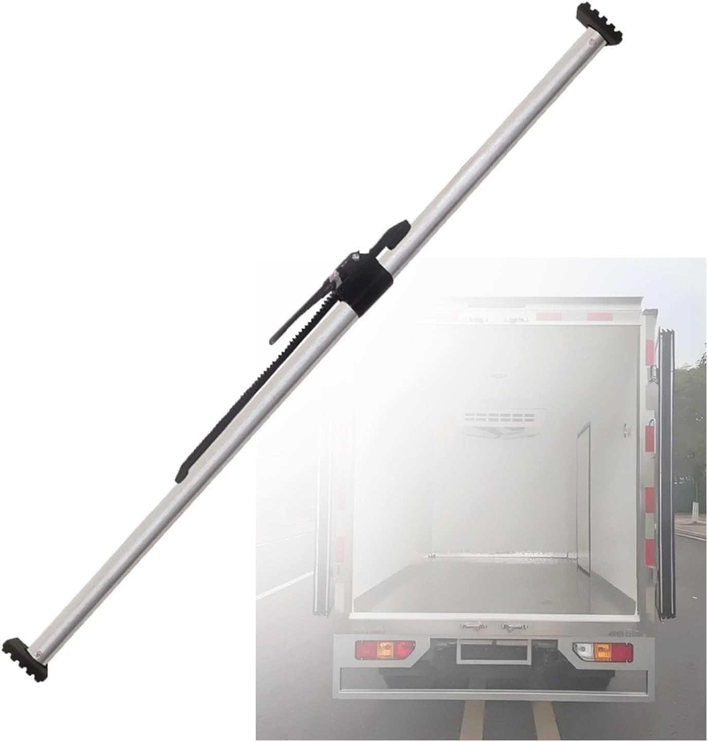 Adjustable Ratcheting Cargo Bar 130-168cm with Anti-Slip Pads - Secure Load Management for Trucks and Trailers - Heavy Duty, Easy Installation, 1 Piece