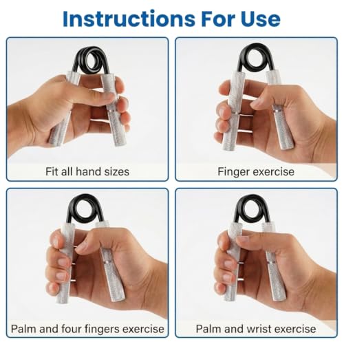 Image of Proberos Hand Gripper 150LB Heavy Aluminum Alloy Grip Strength Trainer with Textured Anti Slip Handles for Forearm and Hand Workout Fitness Training