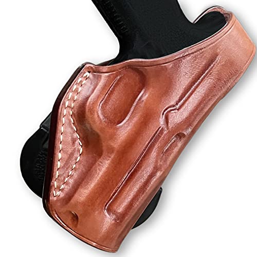 Premium Leather Owb Paddle Holster With Thumb Break Fits, Kahr K9/P40/Cw40/P45/Cw45, Pm9, Pm45, P380, Cm9, Right Hand Draw, Brown Color (Kahr K9/P40/Cw40/P45/Cw45) #1112# #TOP4