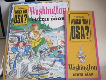 Paperback Washington Puzzle Book (Highlights Which Way USA?) + State Map Book