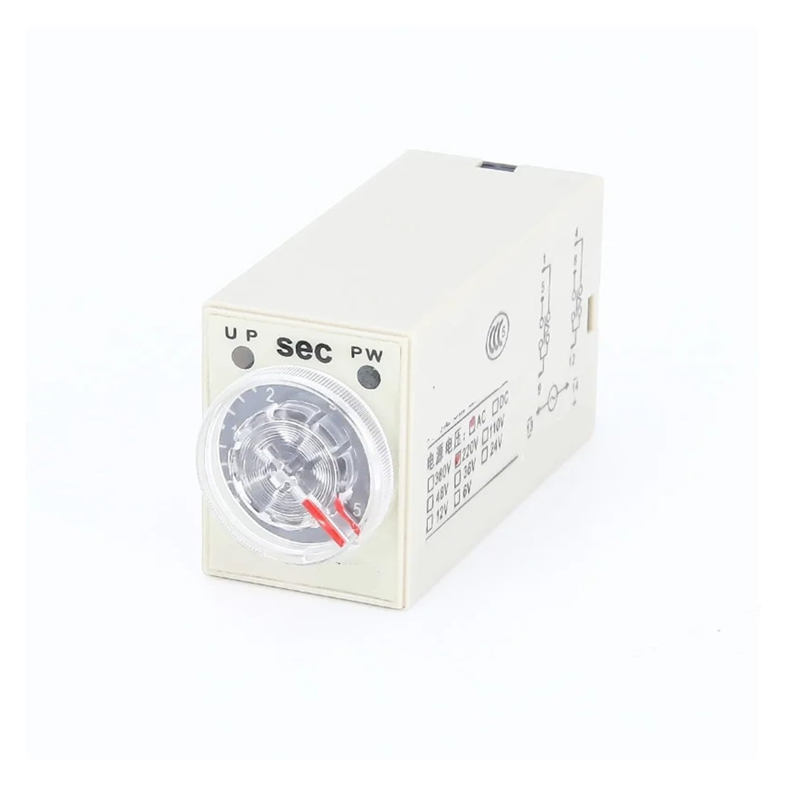 Relé de potencia, temporizador tiempo sincronización DC12V 24V H3Y-2 con toma base Perilla giratoria retardo encendido DPDT 5S/10S/30S/60S/5M/10M/30M (color:, tamaño: VW3M8102R30)(AC110V,30M)