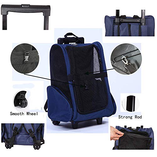 image for LEMKA Pet Rolling Carrier Backpack Wheel Around 4-in-1 Pet Travel Carr