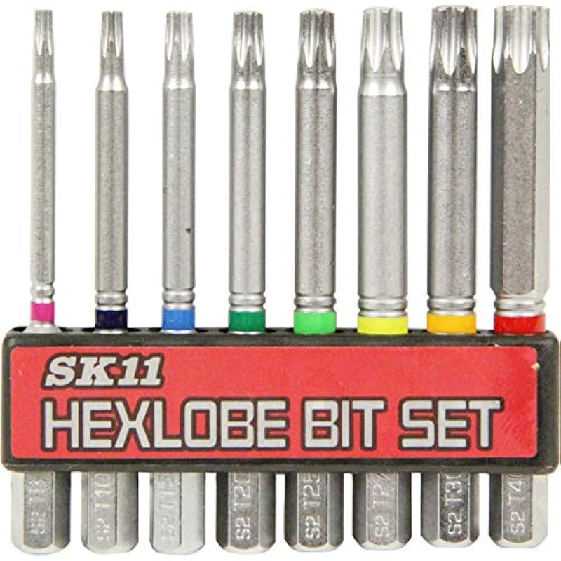 SK11 Torx 나사 비트 8 피스 세트 65mm BS-22N Hex Shaft 6.35mm