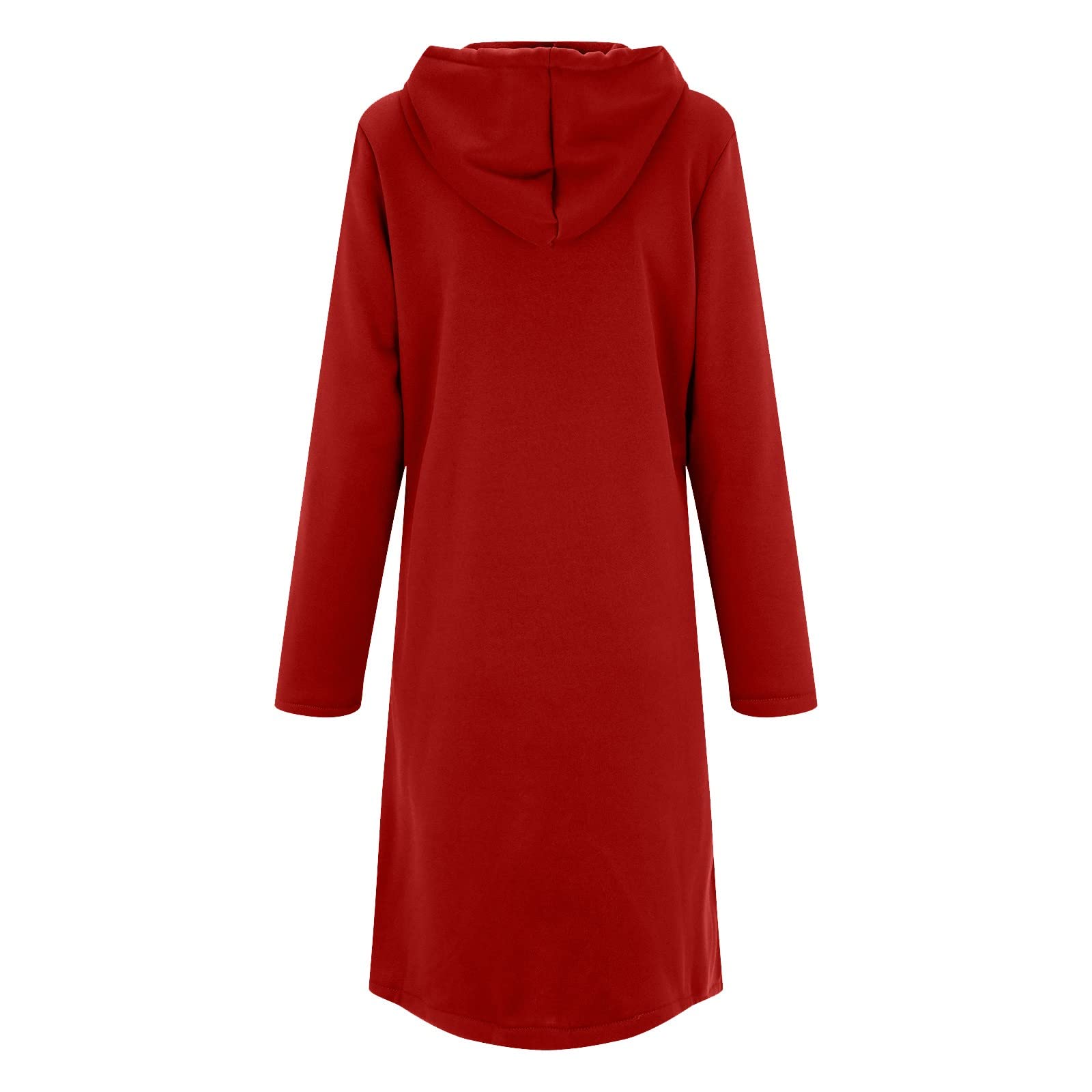 Generico Donna con Zip E Cappuccio Casual - Tunica Donna Manica Lunga | Hoodie Leggera Morbida Top Moda Comodo Felpe ta Tinta Unita Abbigliamento Invernale Outdoor da Lavoro
