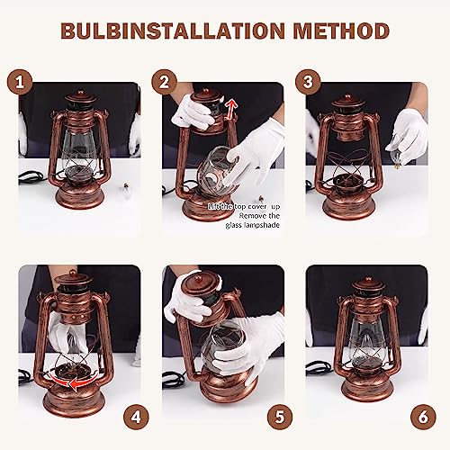 Crossio Rustic Table Lamp Old Fashioned Nightstand Light Plug In For Bedroom Living Room Study Room D7 X H15 #TOP7