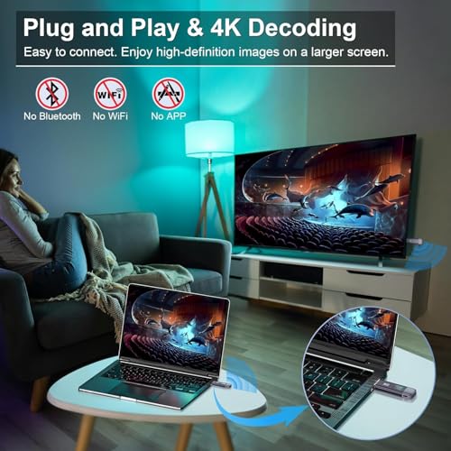 Image of Wireless HDMI Transmitter and Receiver, Plug and Play 2025 Upgraded LED Display, 4K Decode & 1080P Output,Portable 2.4G /5G Wireless HDMI Extender,Compatible with PC /Laptop /Camera /HDTV /Projector