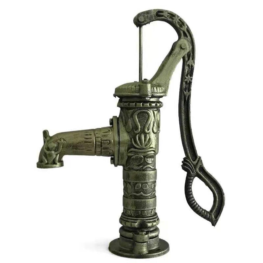 Sermair Bronze Manual Water Pump Courtyard Water Extractor Hand Cranked Pump Traditional Well Pump (Typec - )