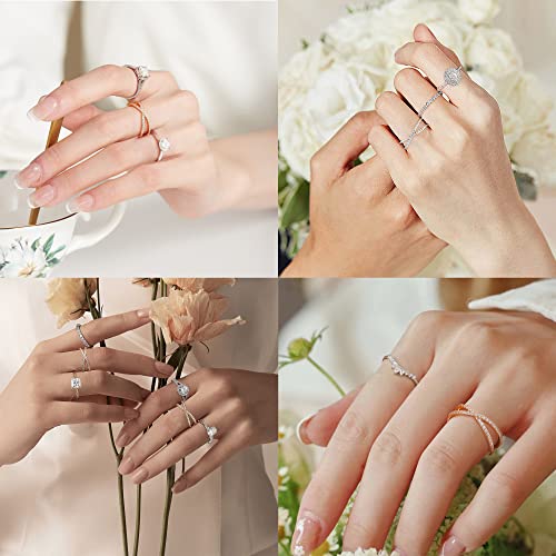 Smilest Moissanite Eternity Ring For Women, D Color Vvs1 Clarity Lab Created Dimond Wedding Band 18K White Gold Plated S925 Sterling Silver Crossover Stacking Rings Moissanite Wedding Band For Women #TOP4