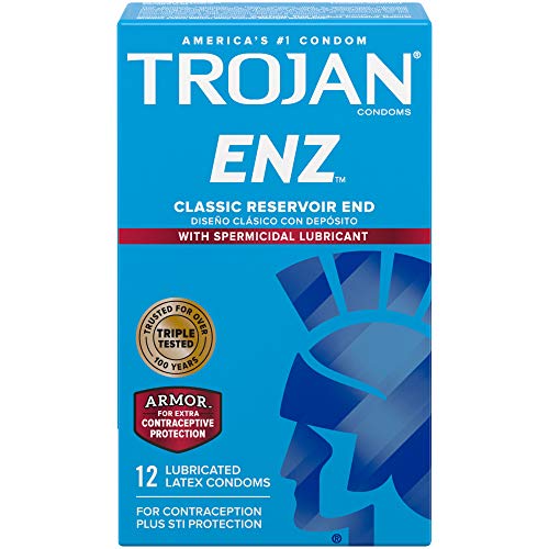 Trojan ENZ Armor Spermicidal Lubricated Condoms - 12 Count (Packaging May Vary)