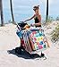 Rio Beach Wonder Wheeler Deluxe Utility, Lawn, and Beach Foldable Cart, Navy