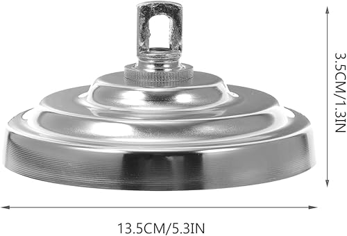 Miniatura 2 de Candelabro de techo plateado resistente, placa de cubierta de luz de metal para lámpara colgante, uso versátil en decoración del hogar, 5.31 pulgadas