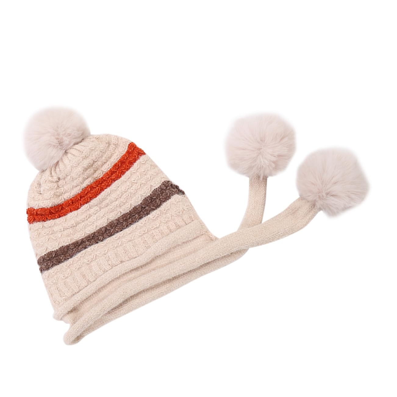 GALPADA 3pezzi Cappello Invernale Donna Lana Con Pompon Berretto Caldo e Morbido Per Sci e Attività All Aperto Beige Per Adulti e Ragazze
