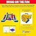 Inflatable Bounce House and Double Slide Combo Unit (Without Blower) - 16.5 x 15 x 11 Foot- Crossover Rainbow Castle Combo Bouncer, Kids Outdoor Toys, Jumpers for Kids