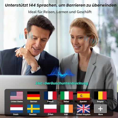 Bluetooth Kopfhörer, 3-in-1 AI Kopfhörer Übersetzer mit 4 Übersetzungsmodi – Ansicht 3
