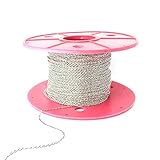 32.8ft - 16K Silver Plated Standard Cable Chain Necklace Chain Jewelry Supply Craft Supplies Chain Spool Wholesale Discount Mignon and Mignon - LCHN (Silver)