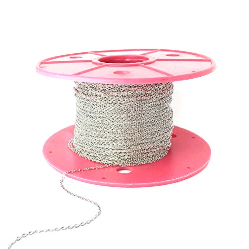 32.8ft - 16K Silver Plated Standard Cable Chain Necklace Chain Jewelry Supply Craft Supplies Chain Spool Wholesale Discount Mignon and Mignon - LCHN (Silver)