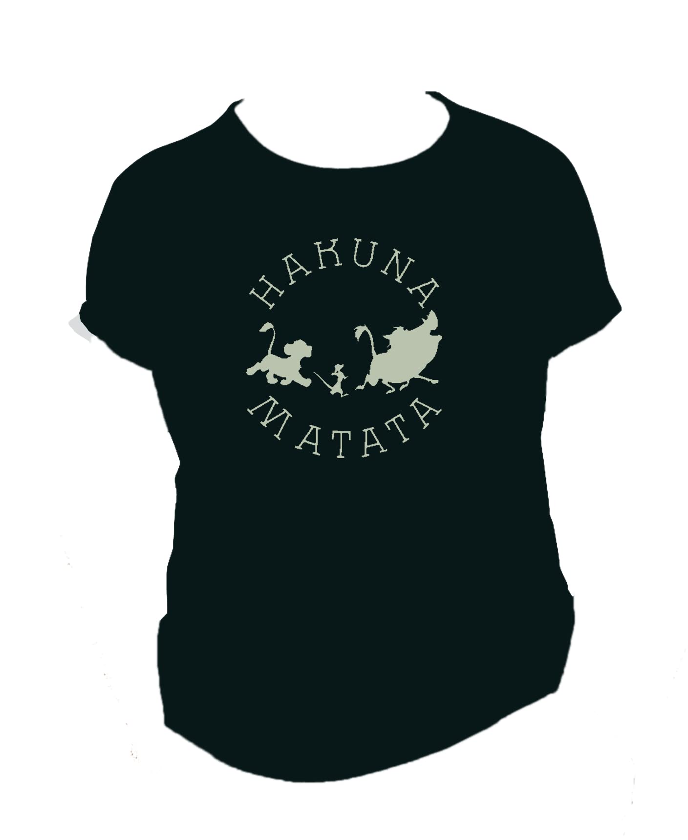 Y2kstore Hakuna Matata Lion King Glow in Dark Tshirt with Half Sleeve for Girls Design 5