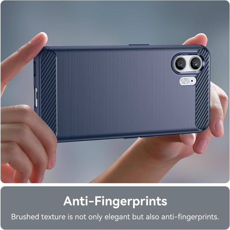 Image of NPRC Hybrid Ultra Slim Protective Case TPU Non-Slip Carbon Fiber Texture Shockproof Case Cover for Nothing Phone 2 - Blue
