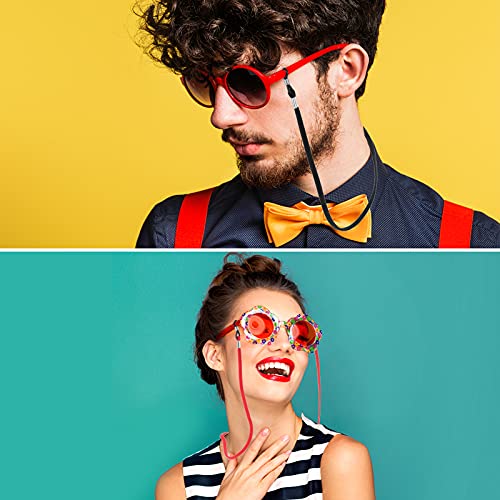 Bilione Eyeglass Strap, 6Pcs(2 Styles) Premium Leather Glasses Holder Chain, Multicolor Eyewear Retainer For Women Men #TOP5