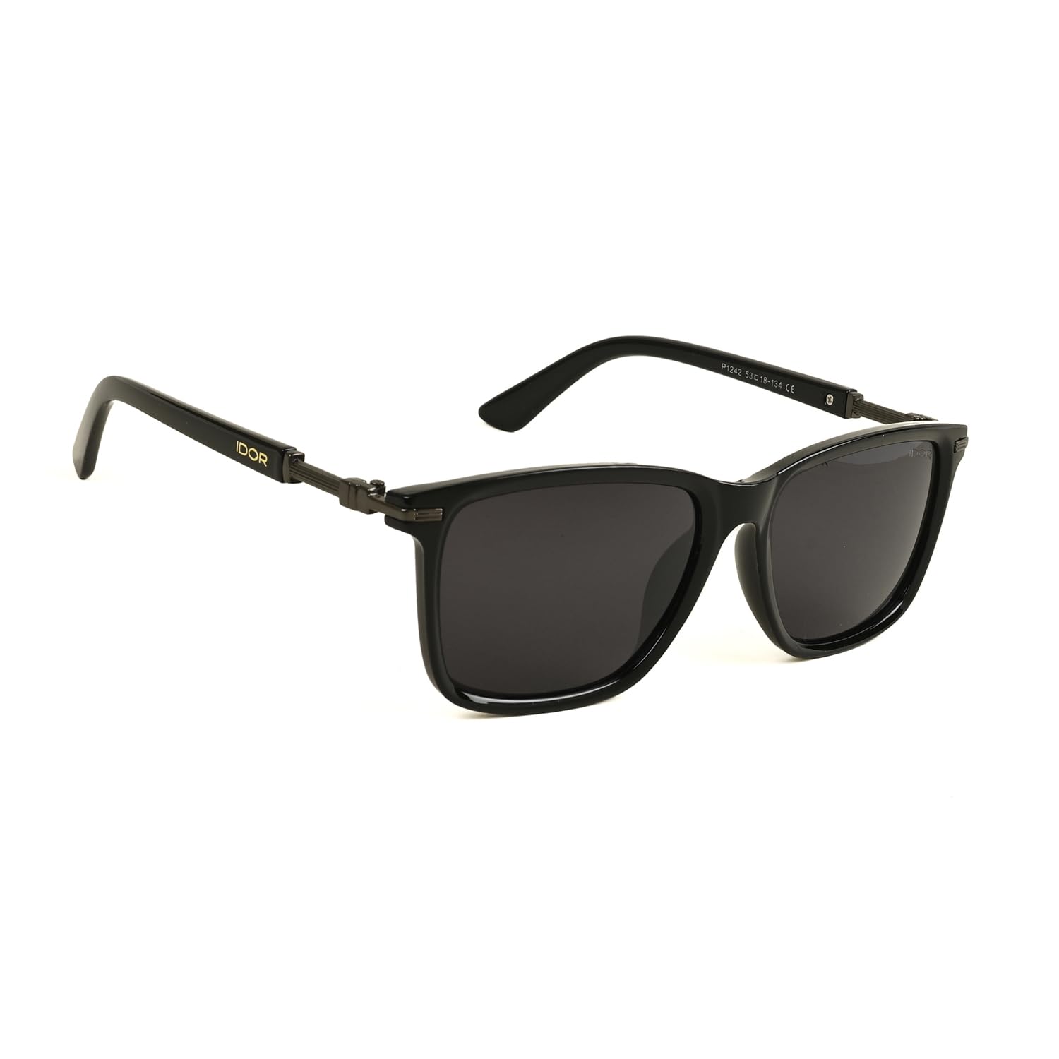idor P-1242 Polarized UV400 Sunglasses for Men & Women | Matte Square Full Rim Frame | Polarized Polycarbonate Lens | Premium Metal Temple Design | Lightweight TR90 Sunglasses-picture-11