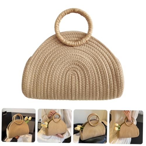 Sac de plage portable en coton pour le shopping et les pique-niques