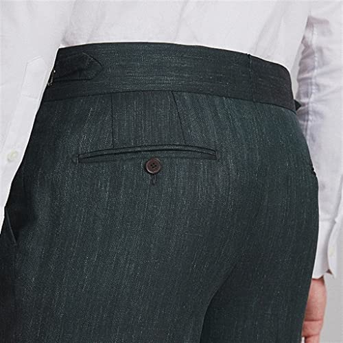 Men's Suit Set Business Casual Suit Jackets Slim Fit Retro Men Suits Spring Autumn Linen Formal Pants(46 Code) - Image 6