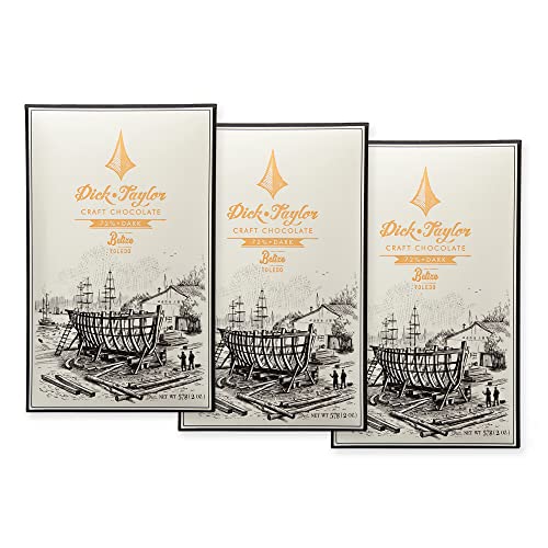 Dick Taylor Craft Chocolate Belize Dark Chocolate Trio | Gourmet, Single Origin, Artisan Dark Chocolate Gift | Vegan, Soy Free, Handcrafted | 2oz Bars, 3-Pack