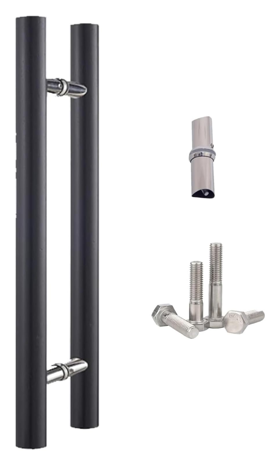CWCQGH Push Pull Door Handle, Sliding Barn Door Handle, Pull Push Bar Handle with Fittings, Barn Door Hardware for Interior Exterior Door, H Shape Double Sided,G-Length 80cm(31.5inch)