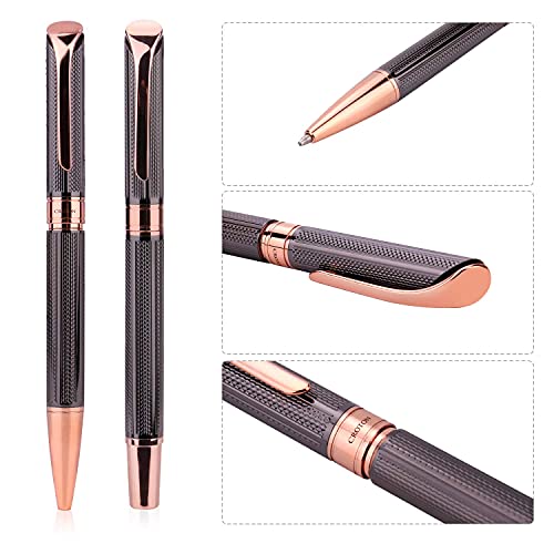 Ballpoint-and-Rollerball-Pen-Set-Stylish-Line-Engraved-Metal-Pen-Elegant-Smooth-Writing-Gift-Pen-2-Pens-with-2-Extra-Refills
