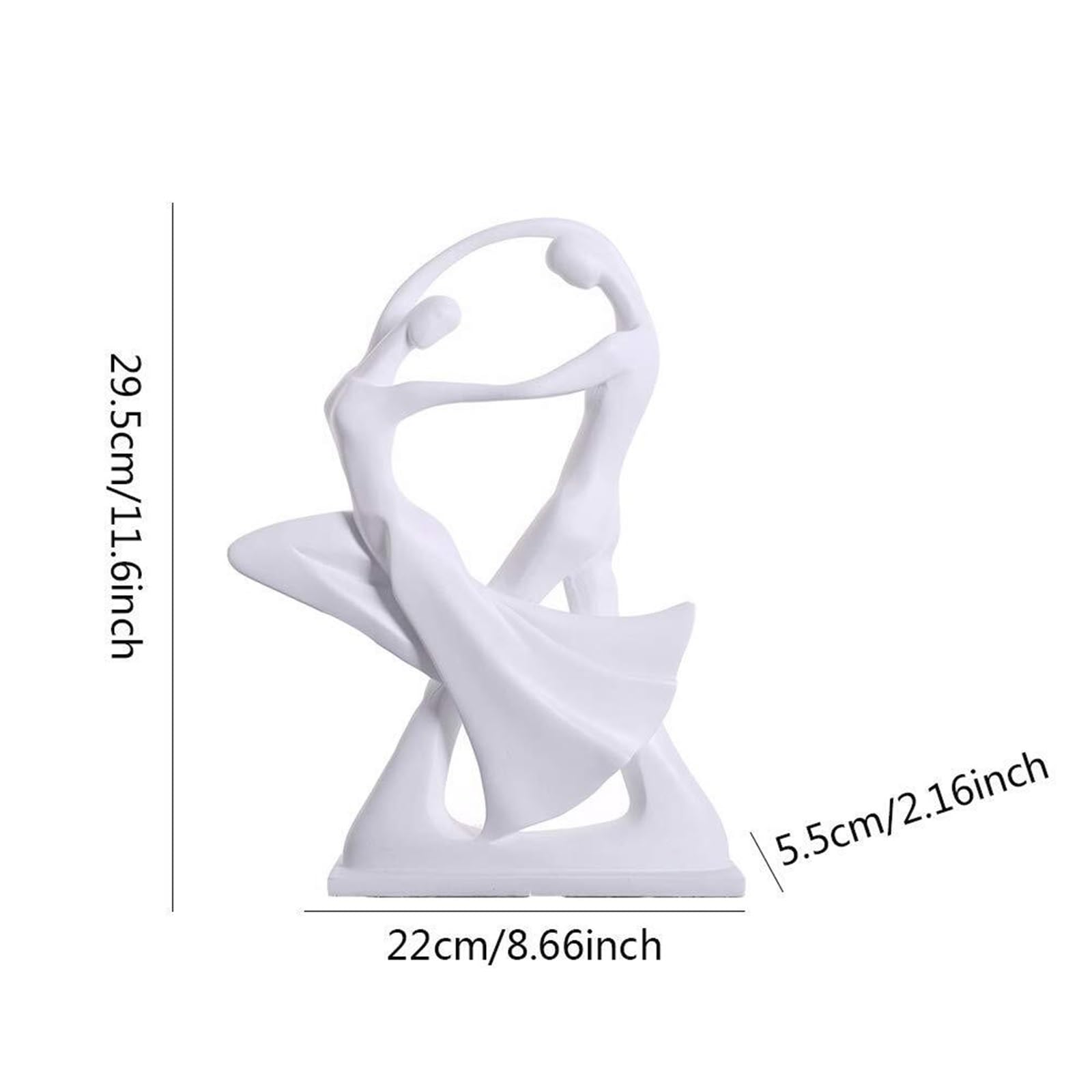 Decoración para el hogar Figuras Escultura Estatua Amor Decoración Artesanía del hogar Pareja Bailando Figuras Decorativas(White)