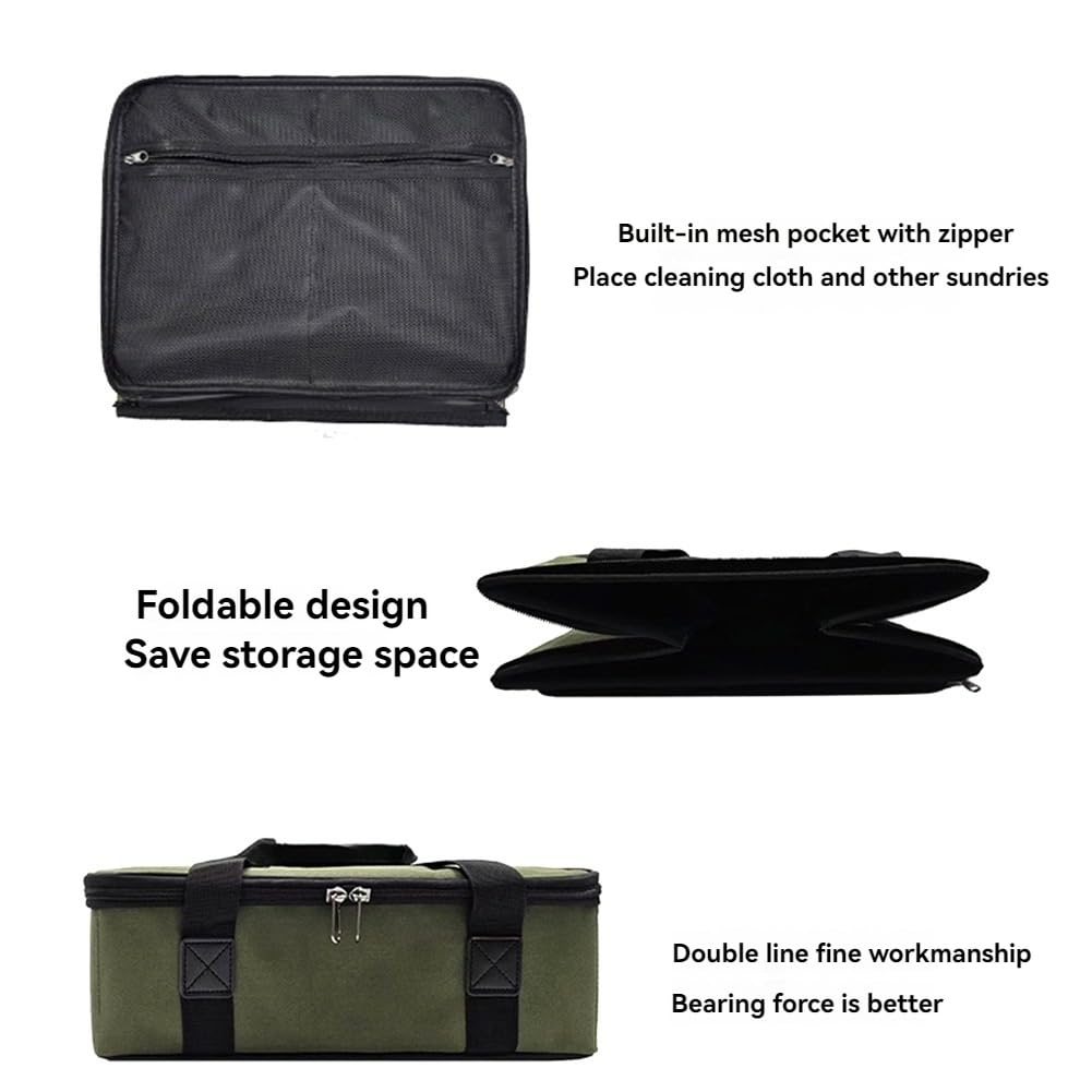 Sac de Rangement en Tissu Oxford pour Camping en Plein Air. Sac de Rangement Portable Multifonctionnel pour Ustensiles de Cuisine de Pique-Nique. Dimensions : 37 * 27 * 12 cm