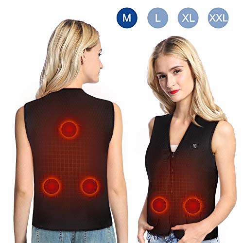 Electric Heated Vest, Built-in 5 PCS Heating Therapy Pad USB Charging Heated Clothing
