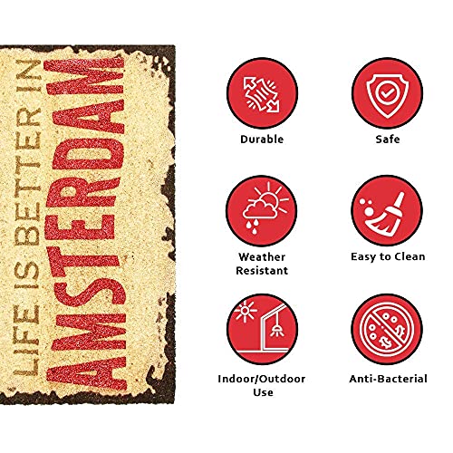 Image of Onlymat Life Quote Printed Anti-Slip Doormat (Multocolor) Rectangular Shaped Entryway Rug Natural Coir Material with PVC Backing for Outdoor Entrance Home Multipurpose Mats Floor Door Hall Drawing Room Living Room (75cm x 45cm)