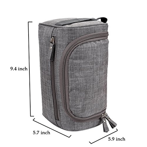 CozyCabin Travel Toiletry Bag, Hanging Waterproof Dopp Kit for Shaving & Makeup Accessories, Men’s Cosmetic Organizer with Large Capacity – for Gym, Vacation, Business Trip (Frosted Grey) - Thumbnail 2