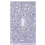 YNQIZKI Purple Glitter Light Switch Cover,Sparkle Wall Plate for Girls Room,Wall Decor,Single Toggle 5.10''x3.15''