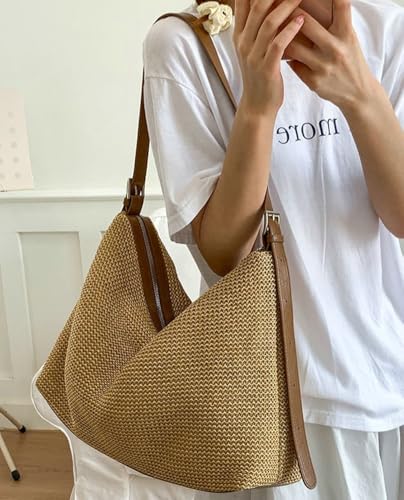 Bolso Tote Slouchy de Paja para Mujer miniatura 2