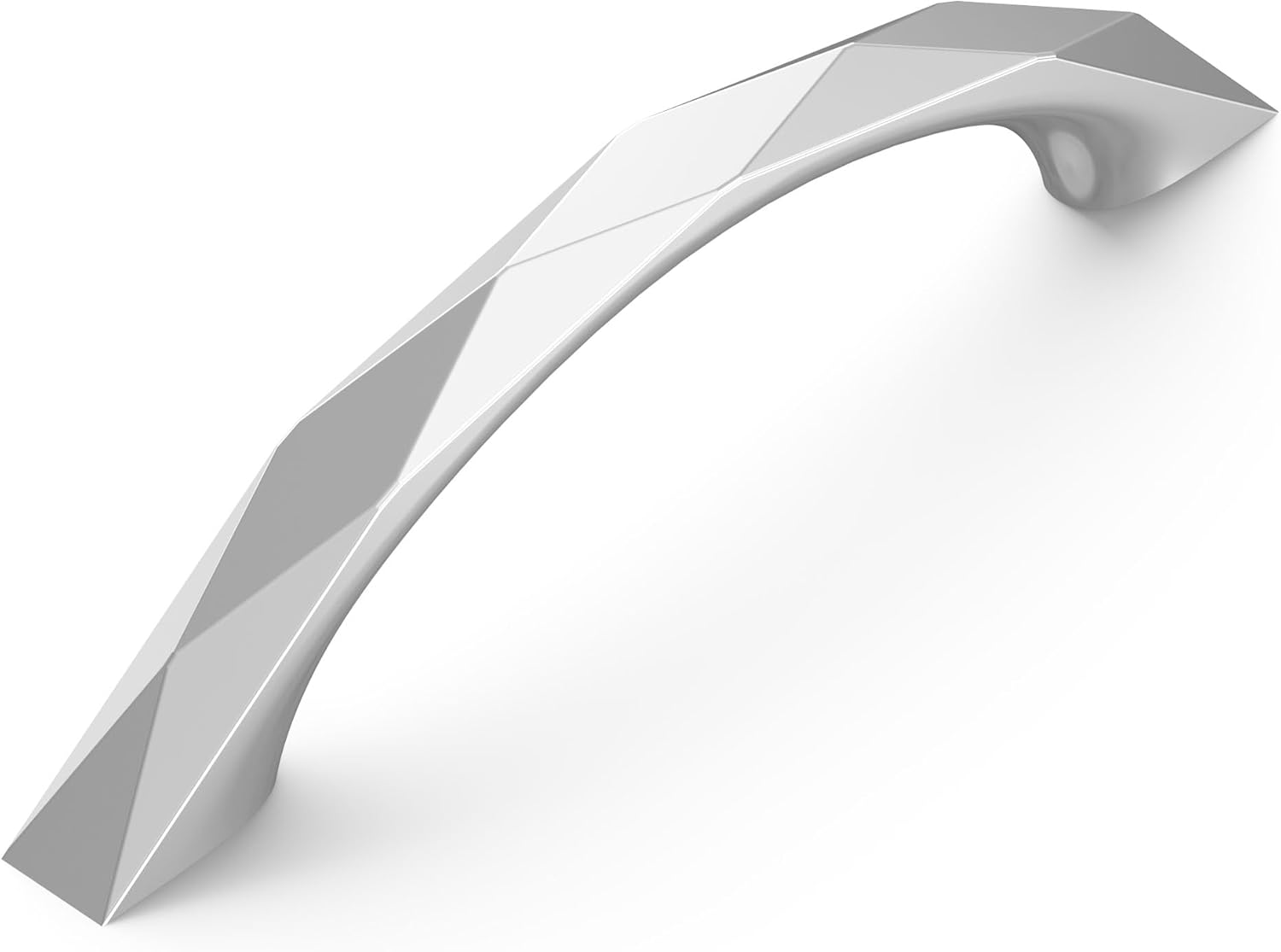 Chrome Faceted Solid Core Kitchen Cabinet Handles, 3-3/4"