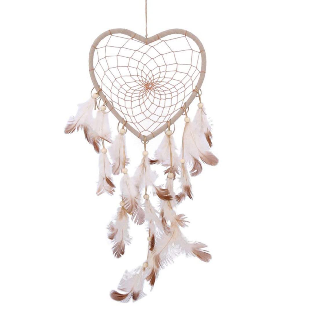 Nukinp Heart Shaped Dream Catcher Hanging Ornament Auto Pendant Wall Hang Decoration &1