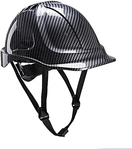 Boyd Safety Supplies Carbon Look Endurance Vented Hard Hat With Wheel Ratchet Adjustment And 6 Point Textile Safety Helmet Chin Strap