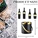 Sipoyen Ice Bucket with Lid, Handle and Tong Black Gold Insulated Stainless Steel Champagne Bucket 2L Wine Bucket for Party Bar Cart Accessories Large Double Wall Bucket Keep Frozen