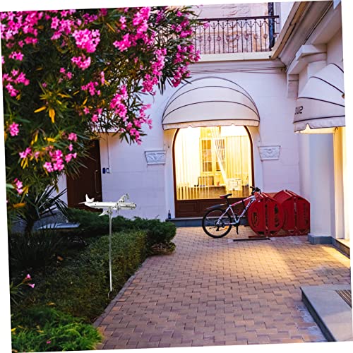 Yardenfun Airplane Windmill Metal Wind Sculptures Patio Wind Spinners Garden Airplane Sculpture Outdoor Decor Large Outdoor Ornaments Model Plane Airplane Windmill Decor Garden Decor Prop #TOP5