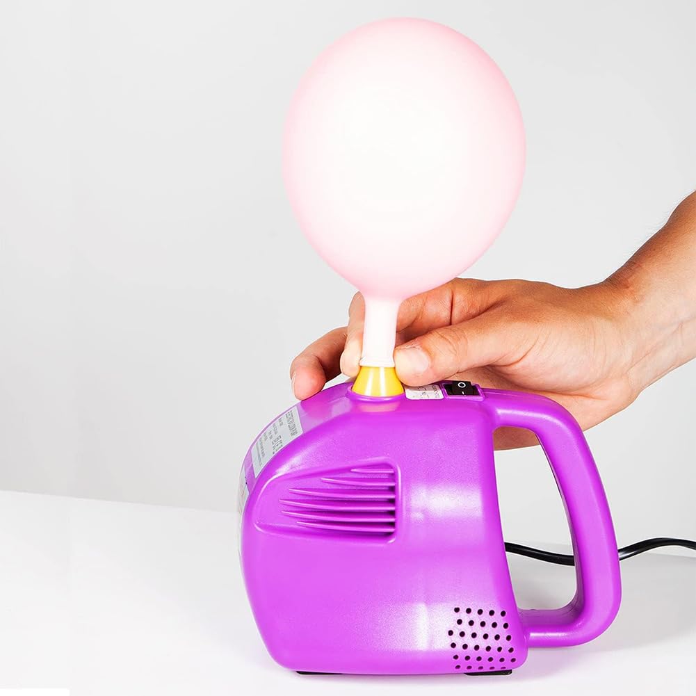 Elektromagnetyczna pompa balonowa, dmuchawa balonowa, 500W narzędzie do napełniania balonów, pompa balonowa, pompa powietrzna, z funkcją regulacji czasu i prędkości wiatru. (Purple)
