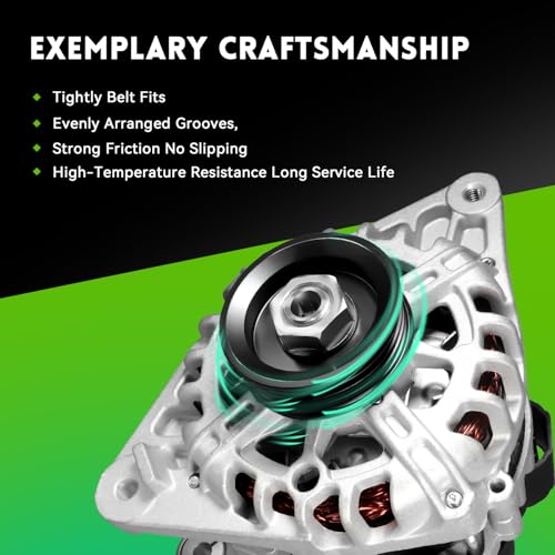 Image of 11311N Alternator L4 2.0L Replacement for 2007-2012 Hyundai Elantra, 90A 12V, 2010-2011 Kia Soul, 2007-2009 Spectra, 2655635, 600162, 3730023650, AVA0102, 40046020, 40046031